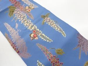 縮緬地金彩藤・桜模様名古屋帯